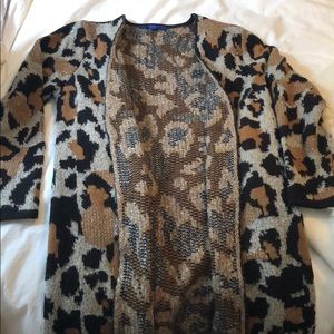 Long leopard cardigan